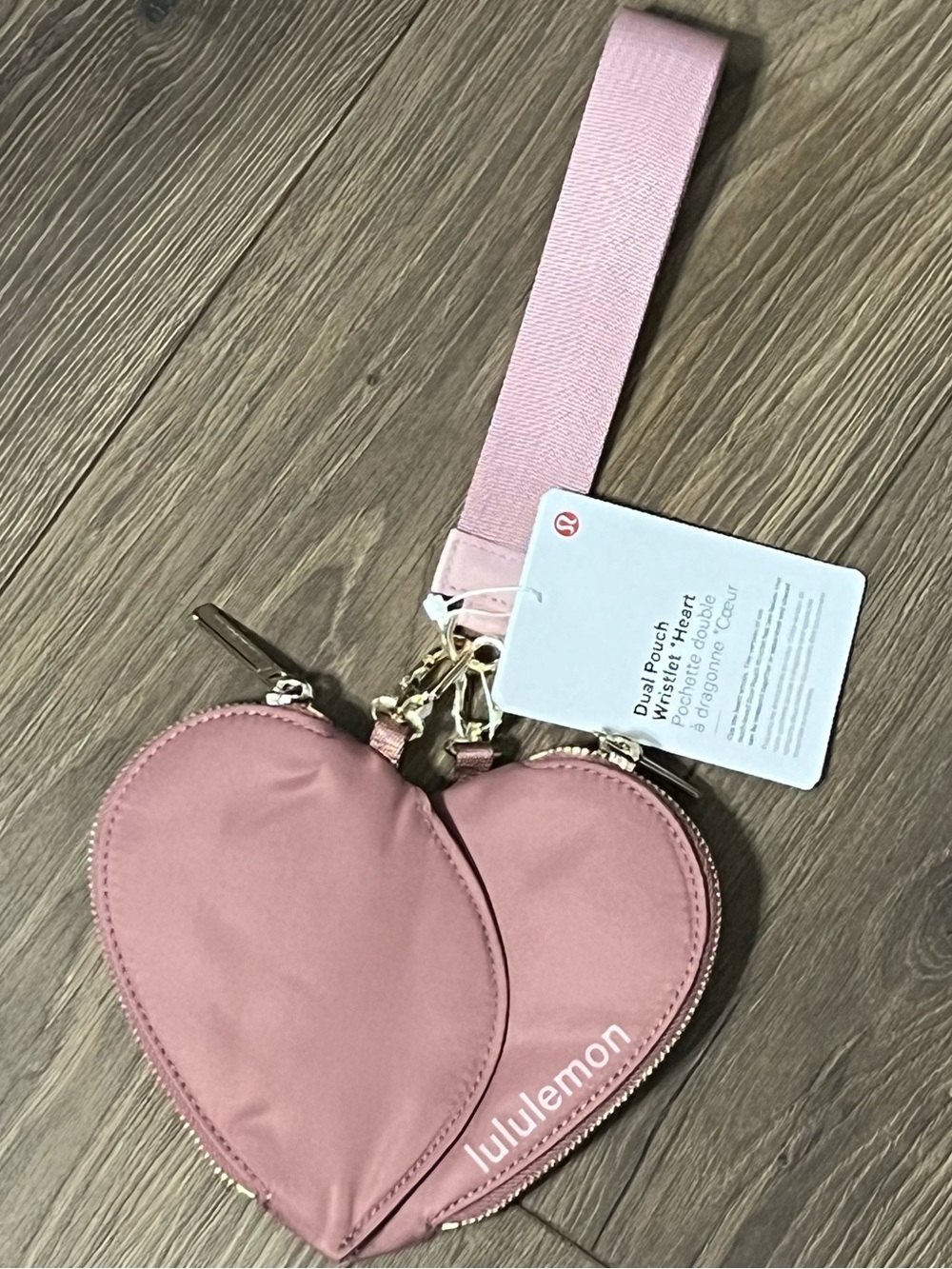 Lululemon Dual Pouch Wristlet Heart NWT